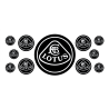 Lotus domed emblems gel ADHESIVOS x11