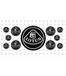 Lotus domed emblems gel STICKERS x11