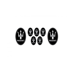 MASERATI domed emblems gel DECALS x7