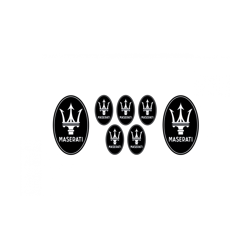 MASERATI domed emblems gel ADESIVI x7