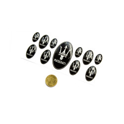 MASERATI domed emblems gel DECALS x7