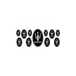 MASERATI domed emblems gel DECALS x7