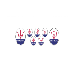 MASERATI domed emblems gel DECALS x7
