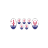 MASERATI domed emblems gel AUTOCOLLANT x7