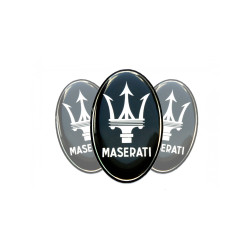 MASERATI domed emblems gel DECALS x3