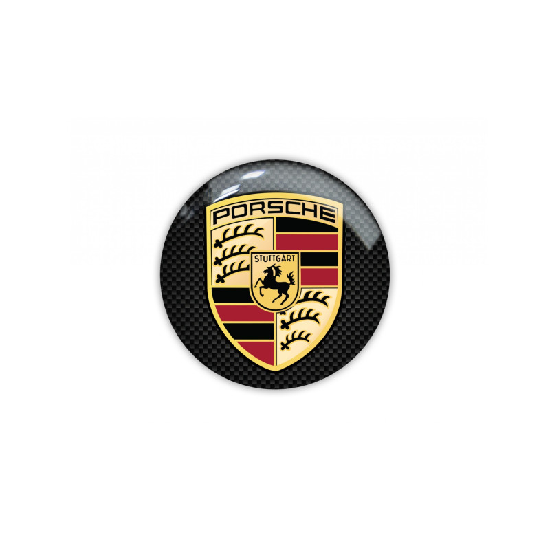 Porsche round black gel DECALS