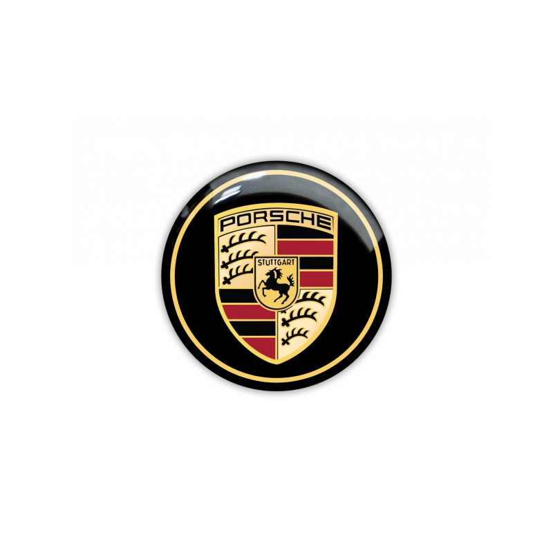 Porsche round black gel DECALS