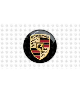 Porsche round black gel STICKERS (Compatible Product)