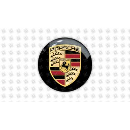 Porsche round black gel STICKERS x15 (Compatible Product)