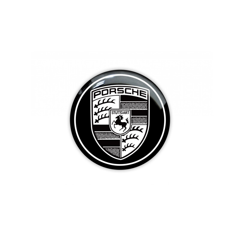 Porsche round black gel ADESIVI