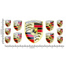 Porsche round black gel AUFKLEBER x11