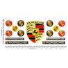 Porsche round black gel ADHESIVOS x15