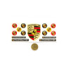 Porsche round black gel ADHESIVOS x15