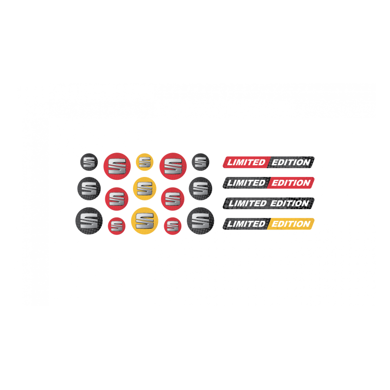 SEAT domed emblem gel ADHESIVOS x19