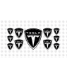 TESLA domed emblem gel DECALS x11