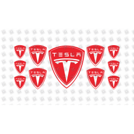 TESLA domed emblem gel ADESIVOS x11