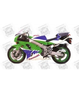 STICKERS KAWASAKI ZX-R750 YEAR 1993 VERSION US GREEN BLUE BLACK (Compatible Product)