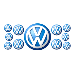 VOLKSWAGEN GEL Aufkleber x11