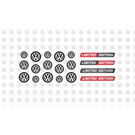 VOLKSWAGEN GEL Stickers decals x19