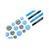 VOLKSWAGEN GEL Adesivi x19