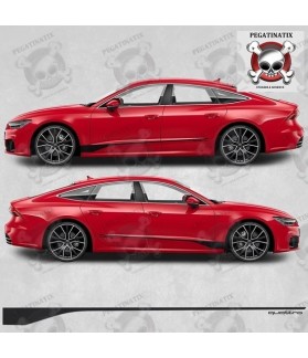 Audi A7 Quattro Side Stripes Stickers (Compatible Product)