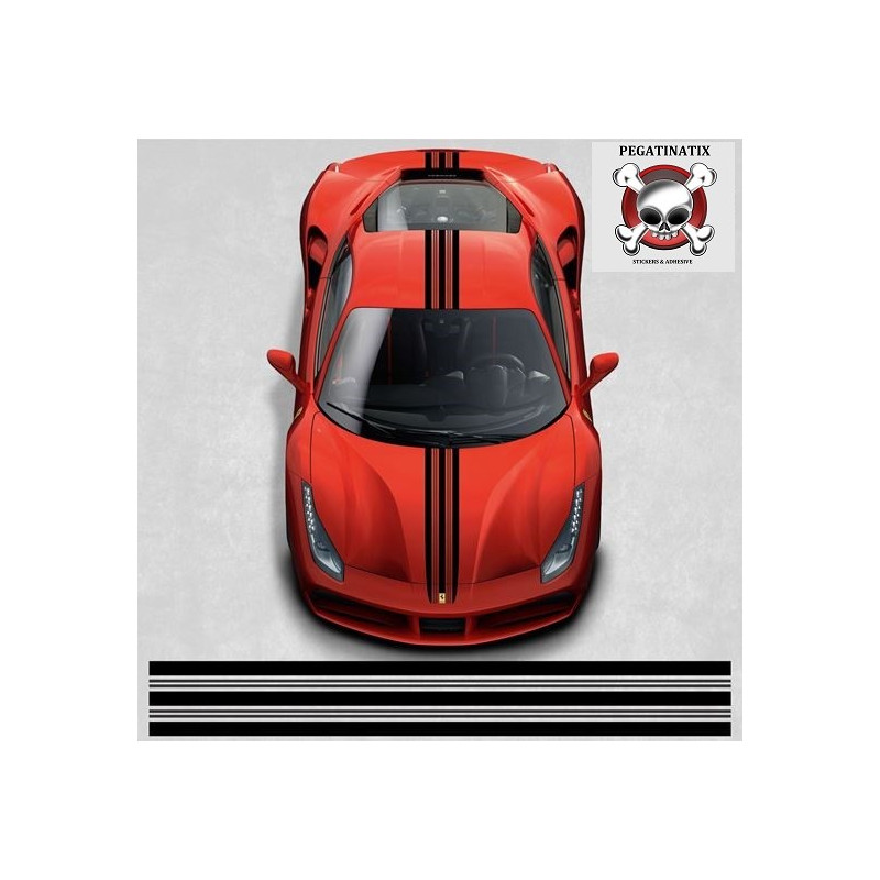 Ferrari 488 GTB over the top Stripes stickers