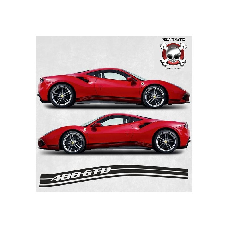 Ferrari 488 GTB over the top Stripes adhesivos