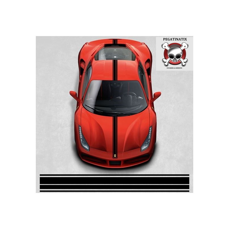 Ferrari 488 GTB over the top Stripes adhesivos
