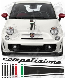 Fiat 595 Competizione Italia Bonnet Stripe STICKERS (Compatible Product)