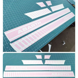 Fiat 500 Abarth side Stripes DECALS