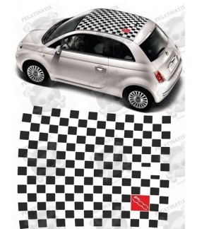 Fiat 500 Chequered Roof Decals DECALS (Compatible Product)