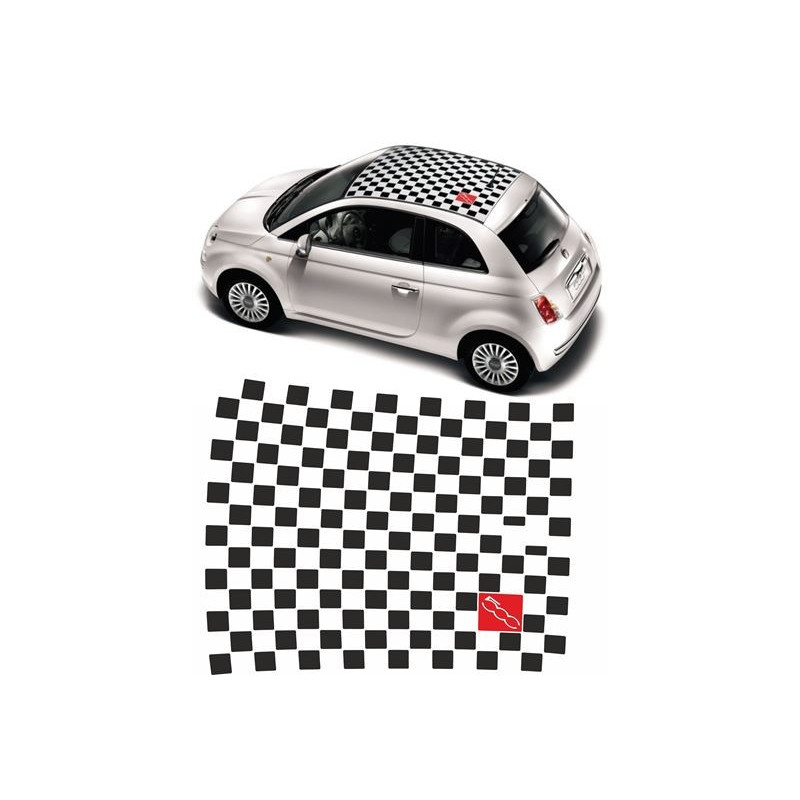 Fiat 500 Chequered Roof Decals ADHESIVOS