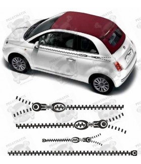 Fiat 500 / 595 side Zip Stripes DECALS (Compatible Product)