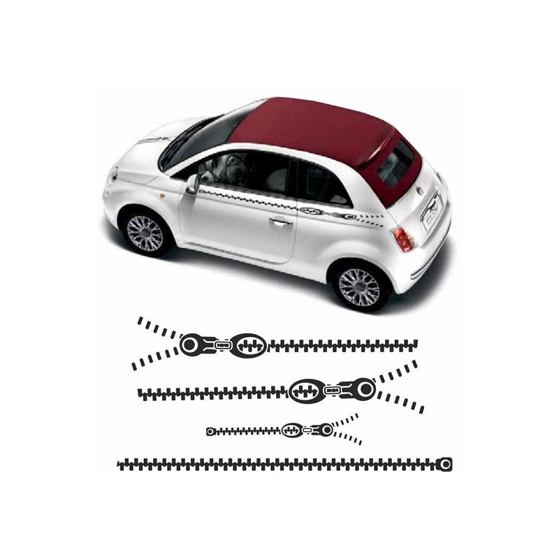 Fiat 500 / 595 side Zip Stripes ADHESIVOS