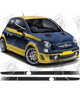 Fiat 500 / 595 / 695 side Stripes STICKER (Compatible Product)