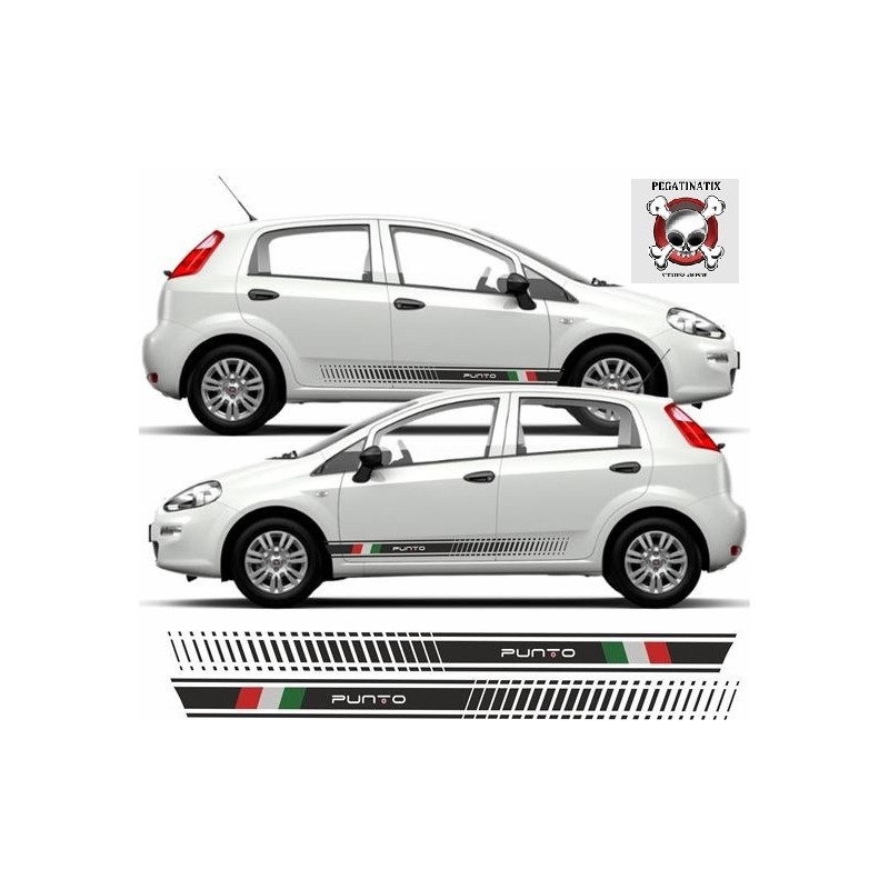 Fiat Punto Side Italian flag Stripes ADESIVOS