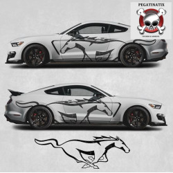 Ford Mustang year 2015 on side Stripes STICKER