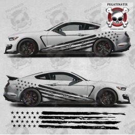 Ford Mustang year 2015 on side Stripes ADHESIVOS