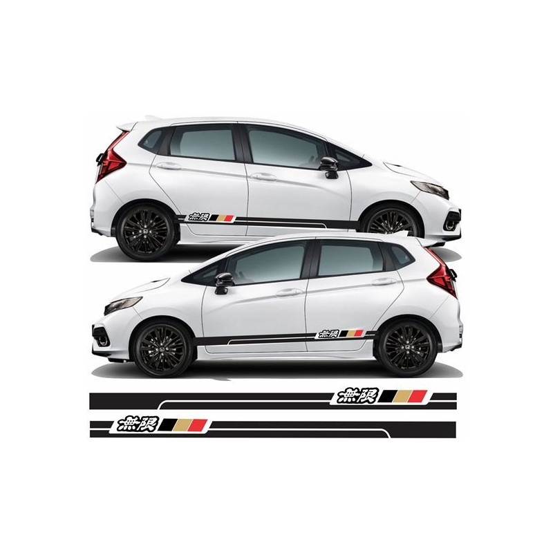 Honda Jazz Type S Mugen side Stripes AUTOCOLLANT