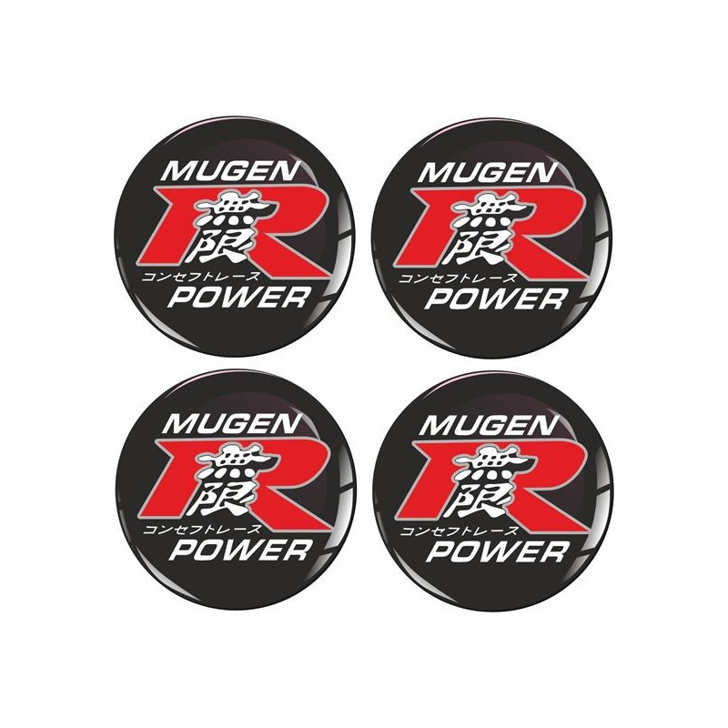 Mugen Type R Wheel centre Gel Badges Stickers decals x4