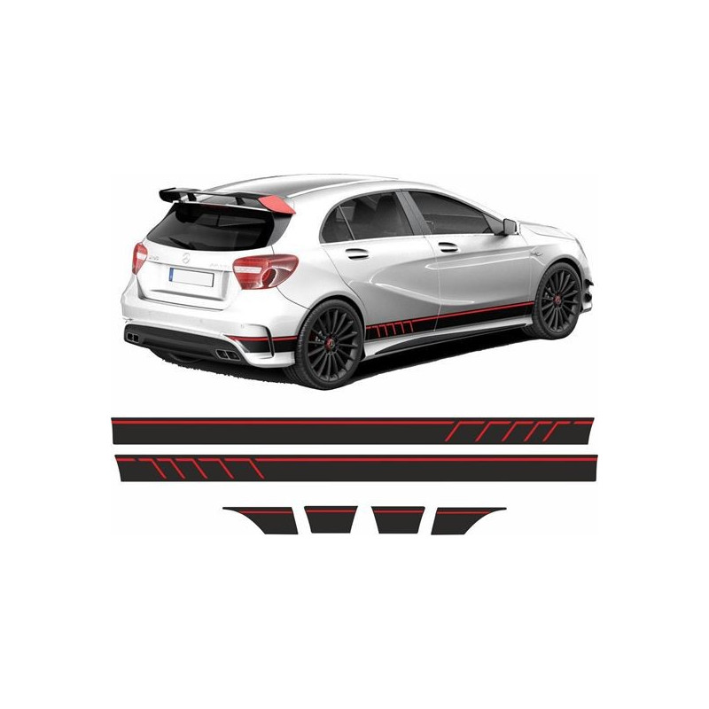 Mercedes A45 Edition 1 panel fit side Stripes AUTOCOLLANT