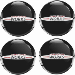 Mini JCW Wheel centre Gel Badges Badges adesivos x4
