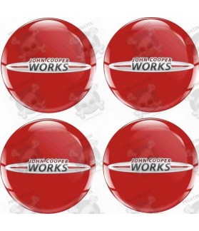 Mini JCW Wheel centre Gel Badges Stickers decals x4