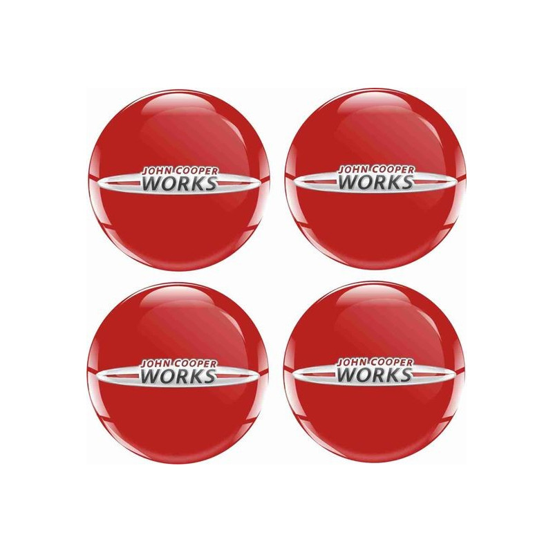 Mini JCW Wheel centre Gel Badges Badges adesivos x4