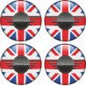 Mini Union Jack Wheel Centre Gel Badges Adesivi x4