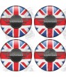 Mini Union Jack Wheel Centre Gel Badges Stickers decals x4