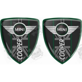Mini Cooper Badges 70mm Stickers decals x2