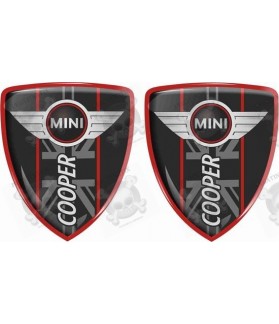Mini Cooper Badges 70mm Stickers decals x2 (Compatible Product)