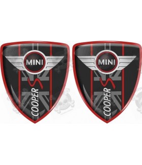 Mini Cooper S Badges 70mm Aufkleber x2 (Kompatibles Produkt)