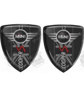 Mini Cooper S Badges 70mm Stickers decals x2 (Compatible Product)
